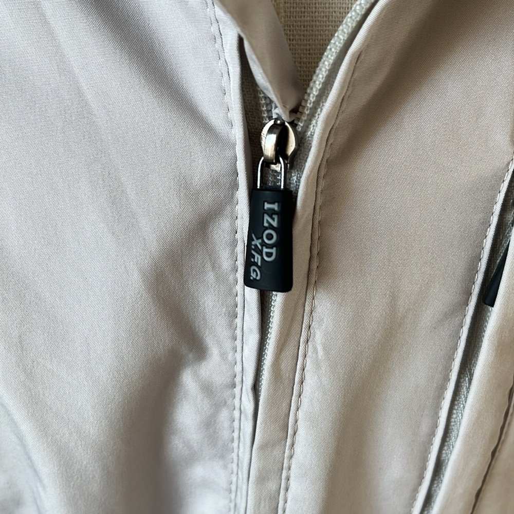 Izod X.F.G. light tan pullover windbreaker - Picture 2 of 13